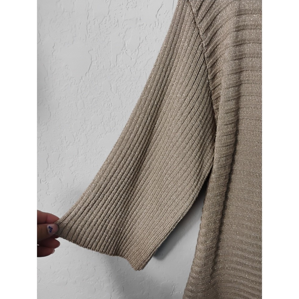 Dana Buchman Knit Sweater 3/4 Sleeve Metallic Sparkle‎ Top Size S - Picture 5 of 9
